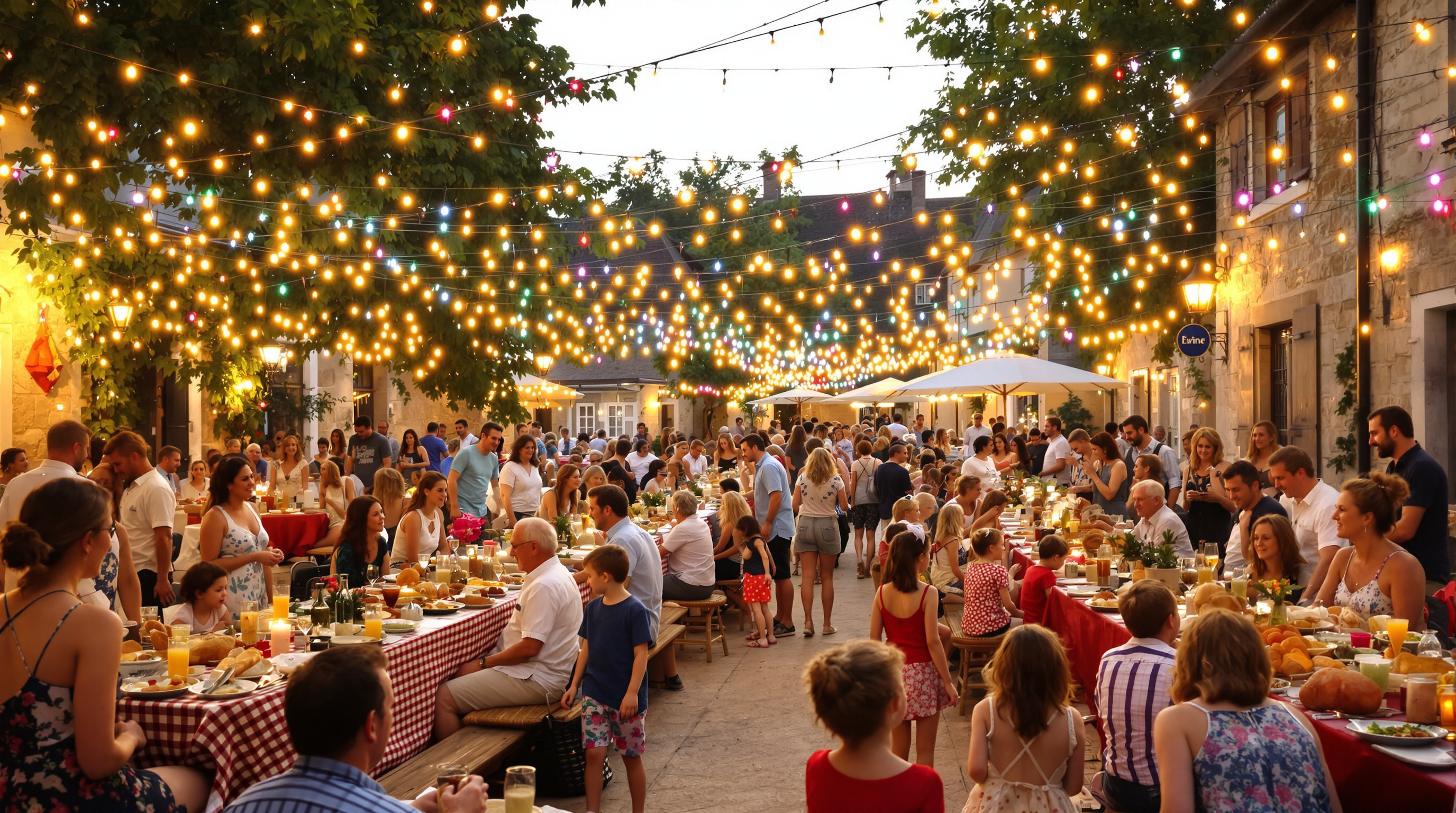 Scène de fête villageoise conviviale à Le Cabanial dans le Lauragais