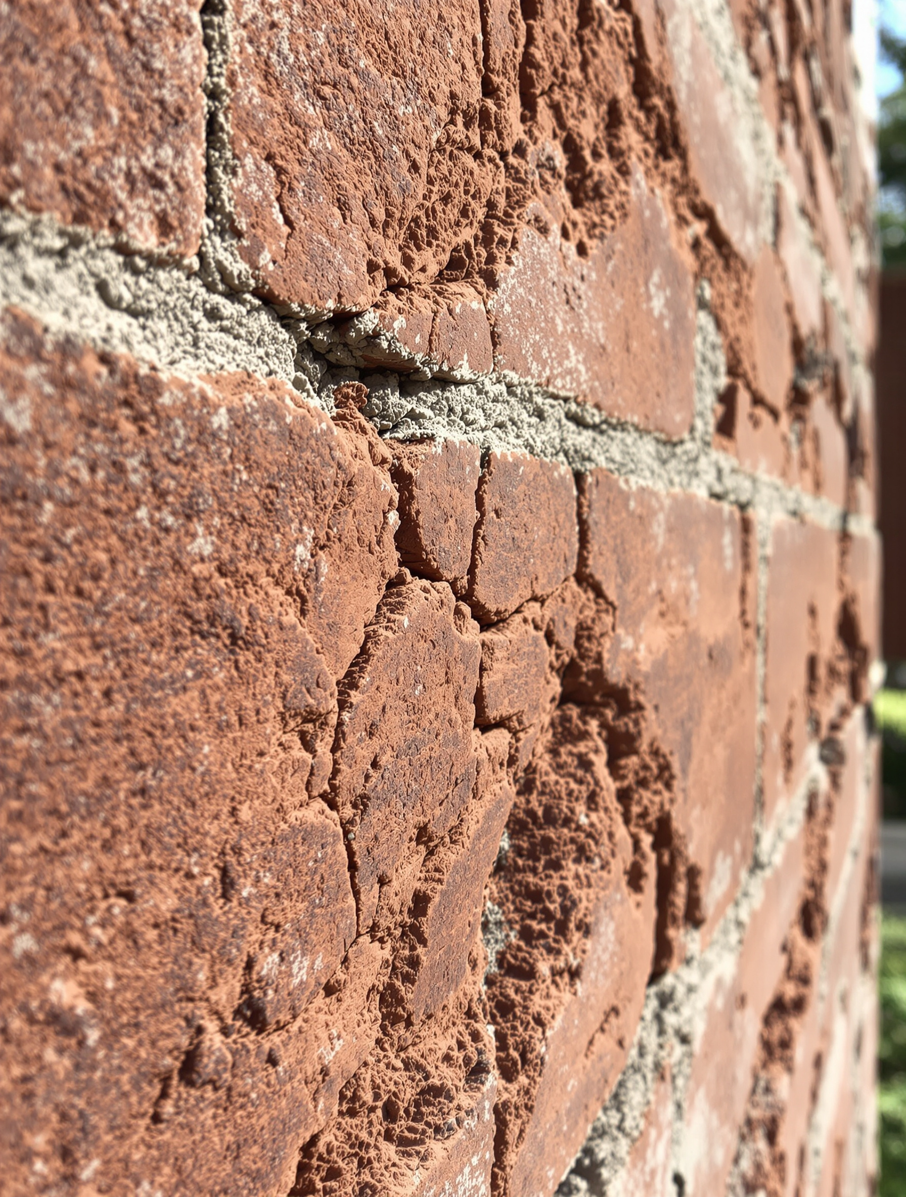 Fissures sur mur en brique foraine d'une ferme lauragaise — maison qui respire