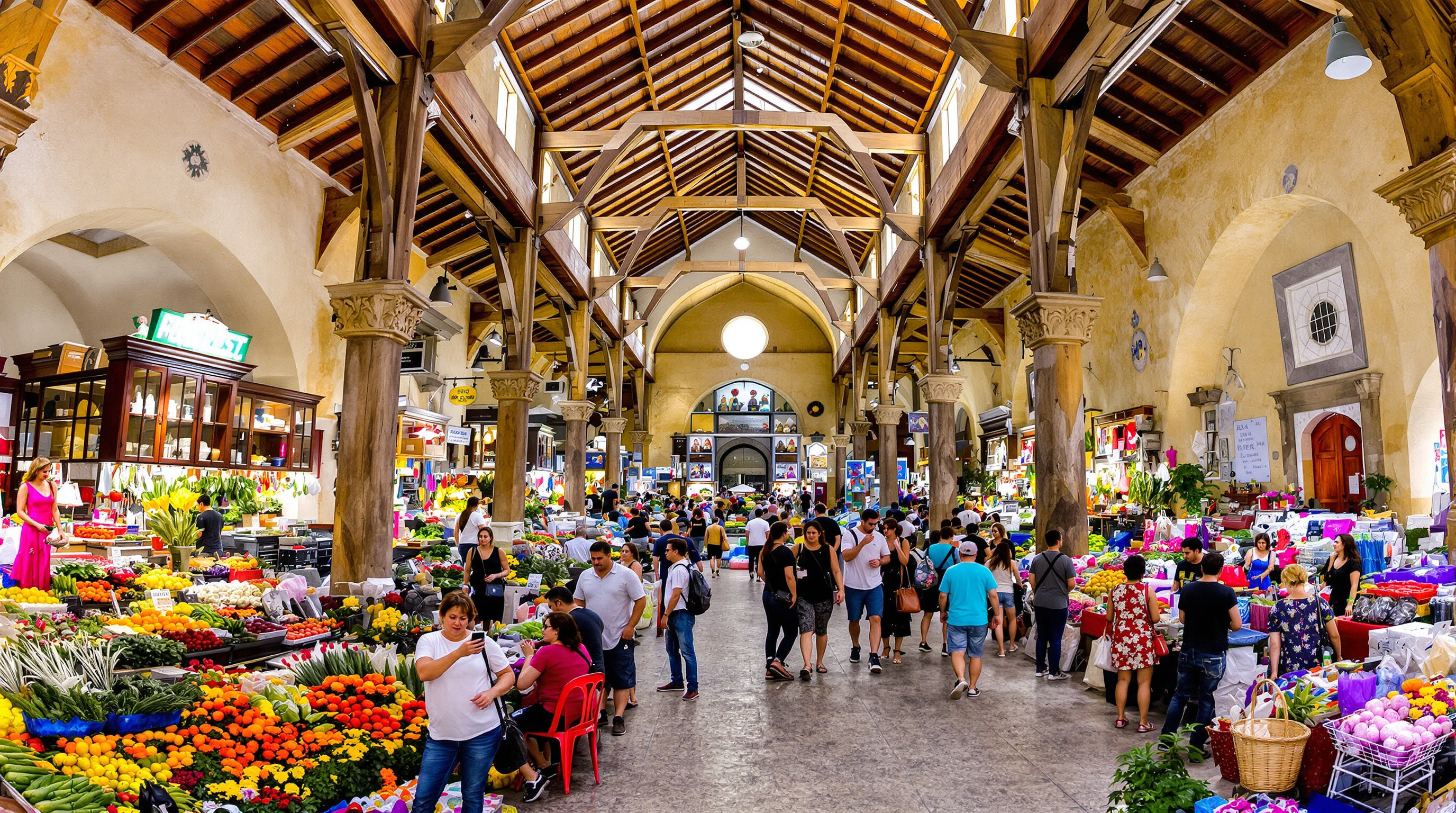 Halle centrale de Caraman un jour de marché