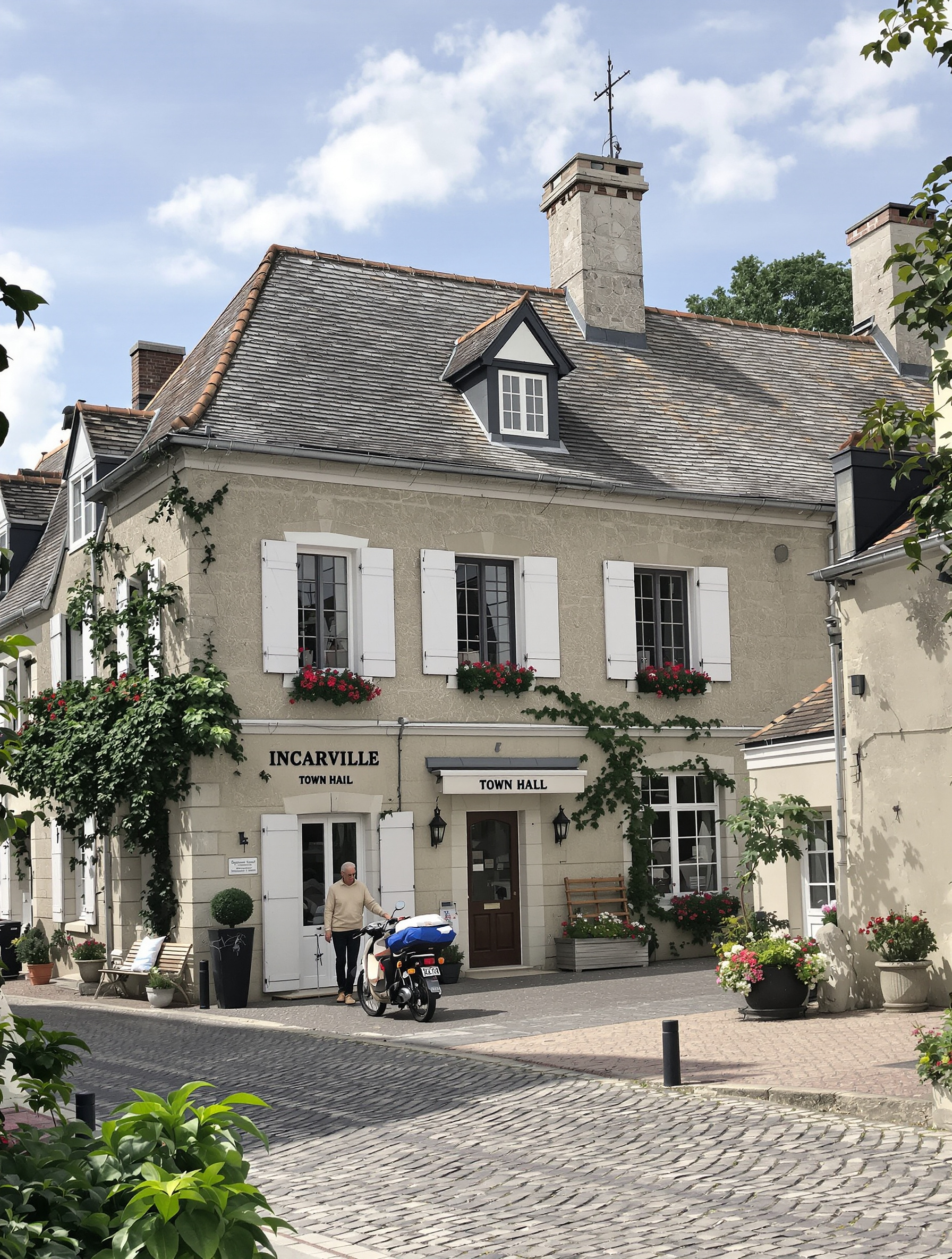 Mairie d'Incarville par une journée calme