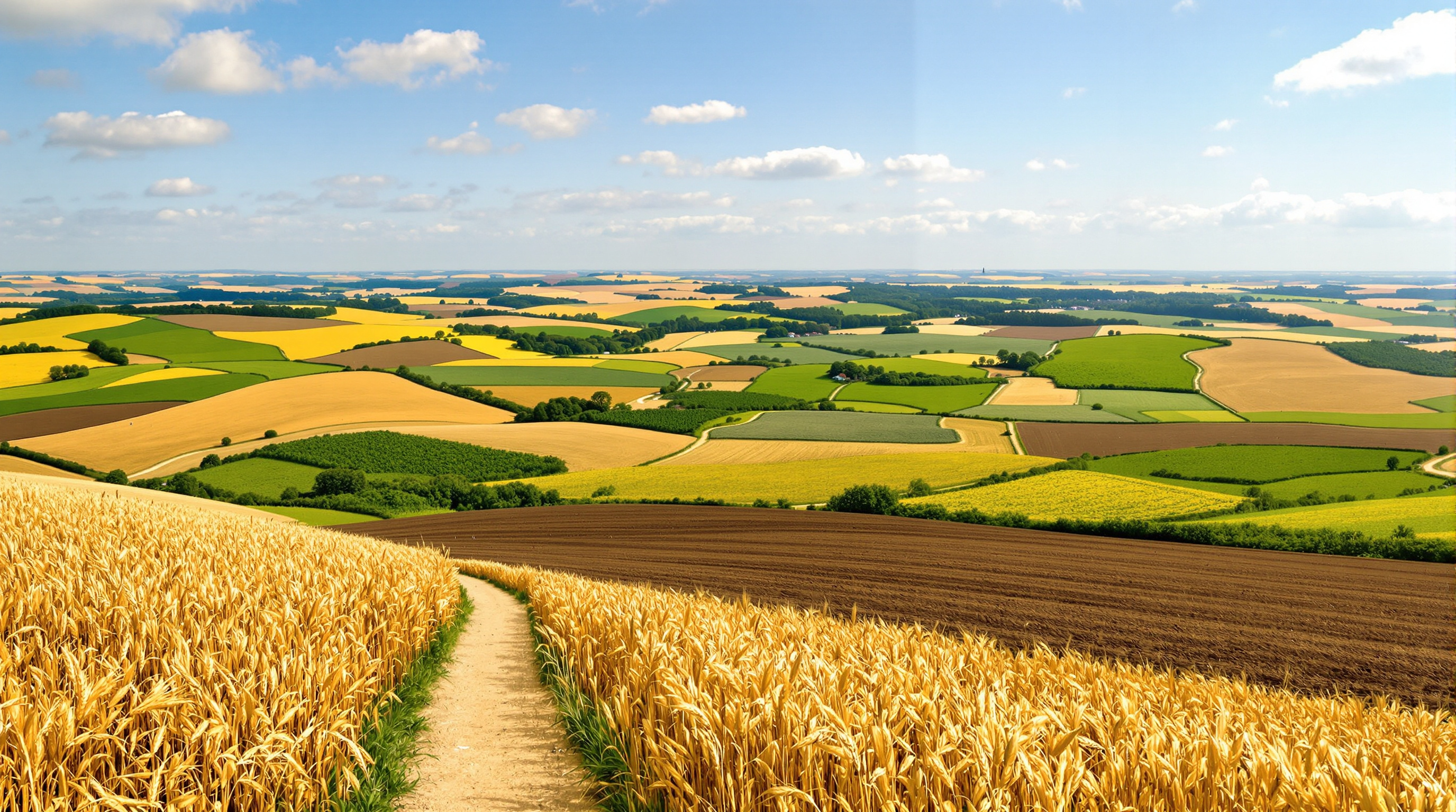 Paysage vallonné du Lauragais près d'Aurin