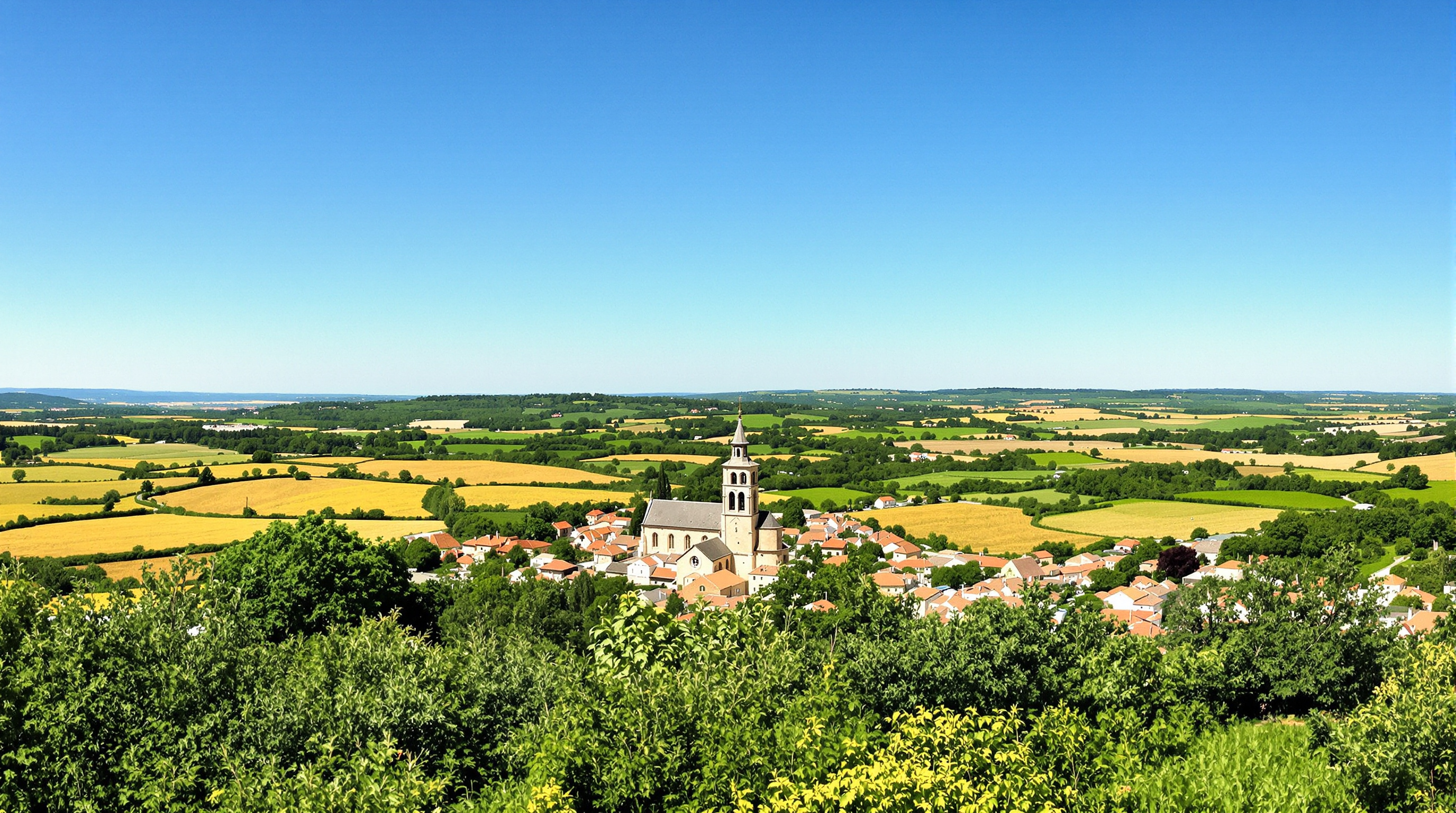 Vue panoramique du village de Toutens dans les collines du Lauragais